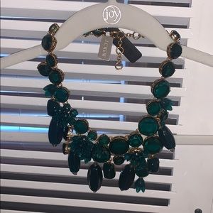 J. Crew green chunky jewel necklace